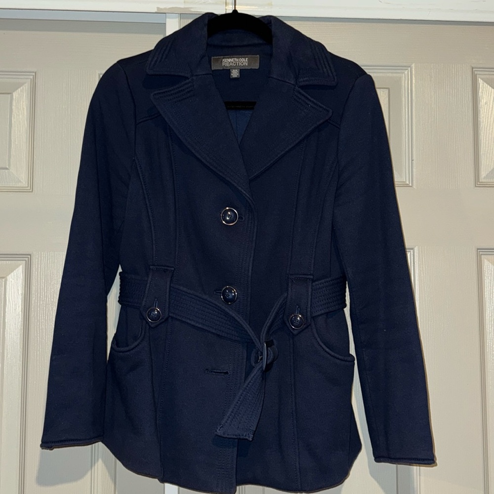 Kenneth Cole navy blue pea coat
